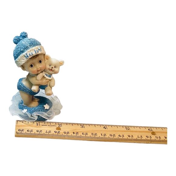 Baby Boy Three Resin Figurines Cake Toppers Baby Decor - Picture 9 of 14